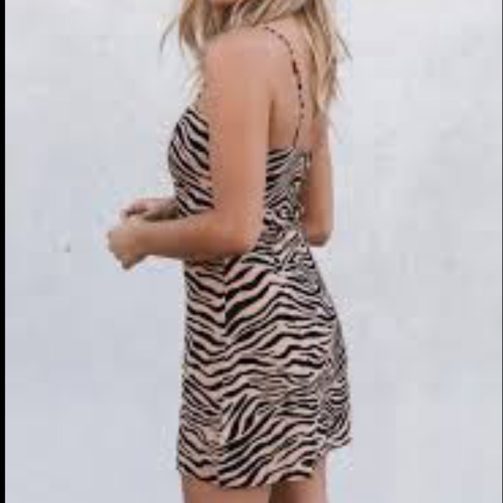 Marilyn Monroe intimates brown zebra print slip dress